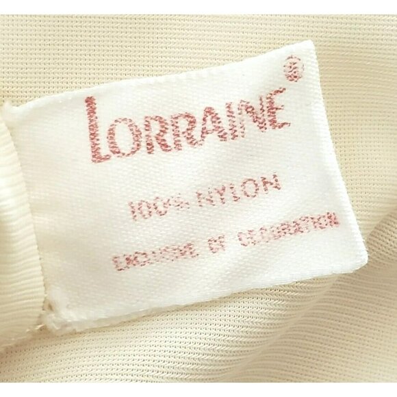 Vintage Full Slip Nightgown Lingerie Slit Sexy Lace Beige Adjustable Lorraine 34 - Picture 8 of 9